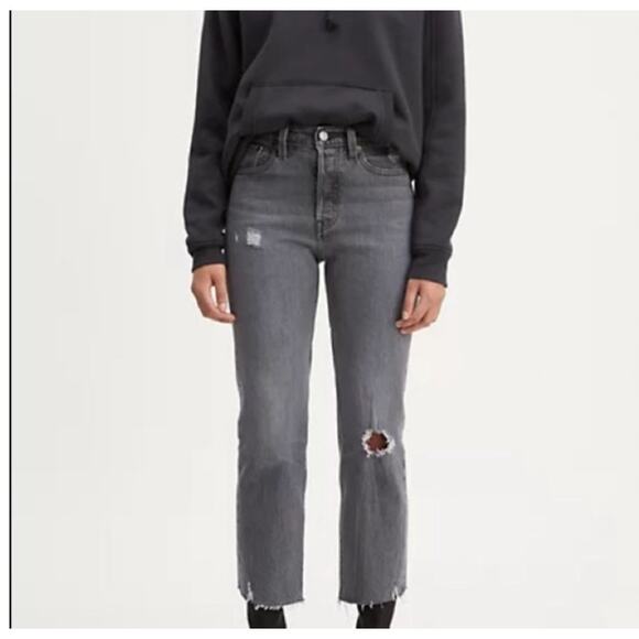 Levi’s Premium  wedgie straight cropped jeans size 25, 26 inch length Big E - Picture 12 of 12